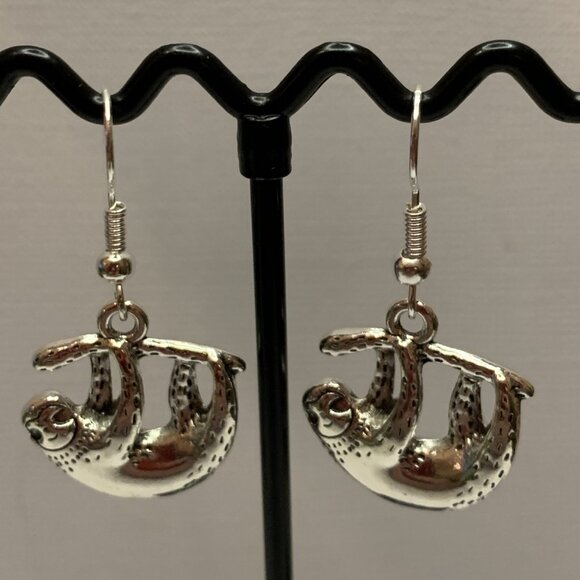 Sloth Earring, Sloth Jewelry, Silly Animal Earring, Gift Idea, Cute Earrings - Picture 6 of 6